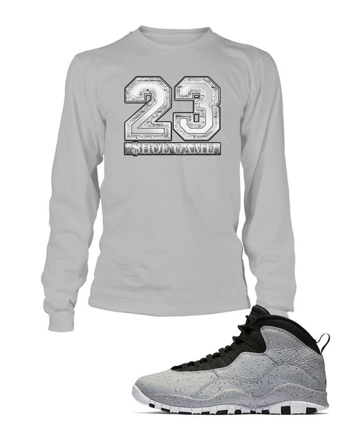 New 23 Graphic T Shirt to Match Retro Air Jordan 10 Light Smoke