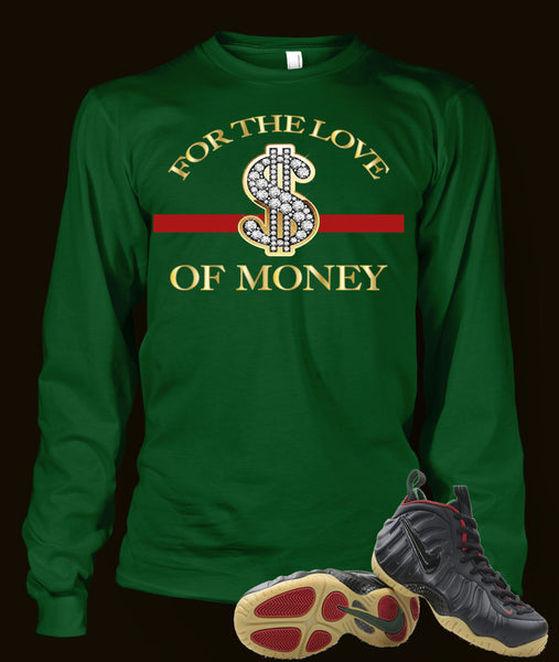 Long Sleeve Graphic T Shirt To Match Gucci Black Foamposite Shoe Vegas Big and Tall