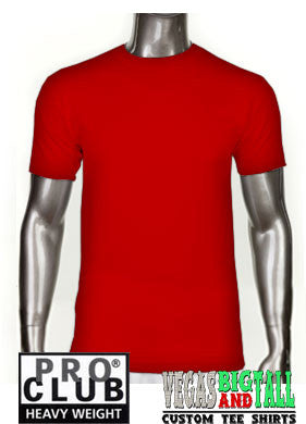 Red Pro Club Short Sleeve Heavyweight Premium T Shirt