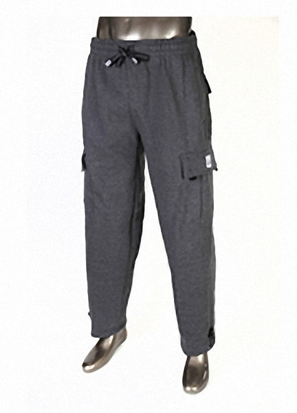 Pro 5 Mens Fleece Cargo Sweatpants,Black,2XL 