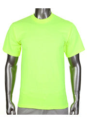 PRO CLUB Short Sleeve  HEAVYWEIGHT Premium T Shirt Safety Green