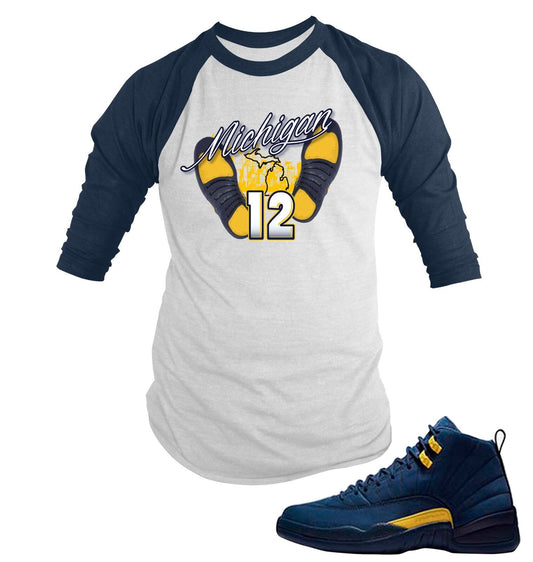 Tee Shirt to Match Air J12 “Michigan” Shoe Big and Tall or small Graphic T