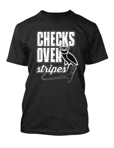 Checks Over Stripes Hip Hop Street Wear T Shirt Graphic Pro Club Tees SM - 10XL