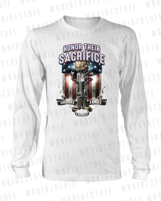 Honor Their Sacrifice Black Hoodie Soldiers USA We Represent Big & Tall Small