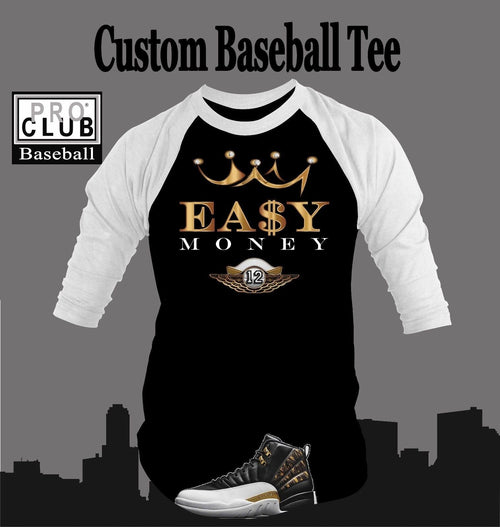 Baseball Tee Shirt Match J12 Easy Money Men Graphic Sneaker Sport Big Tall Sm T