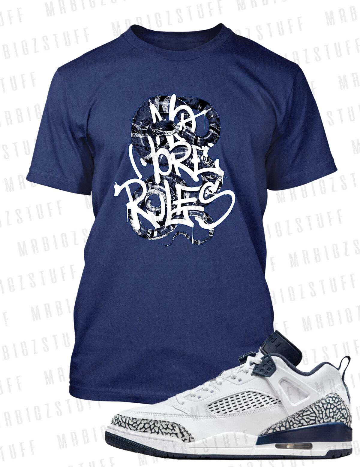 No More Rules Sport Big & Tall Tee Shirt to Match Obsidian Spizike Sneaker Snake