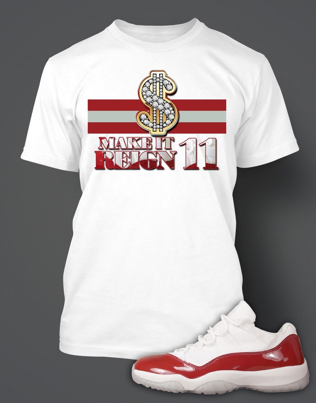 Tee Shirt to Match J11 LOW VARSITY RED Sneaker Sport