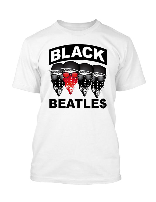 Hip Hop Black Beatles Sneaker Tee Shirt to Match Air J14 Last Shot Shoe Graphic