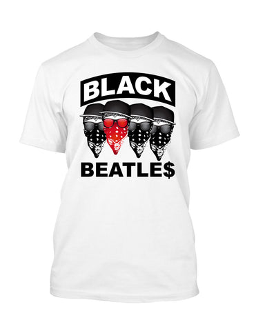 Hip Hop Black Beatles Sneaker Tee Shirt to Match Air J14 Last Shot Shoe Graphic