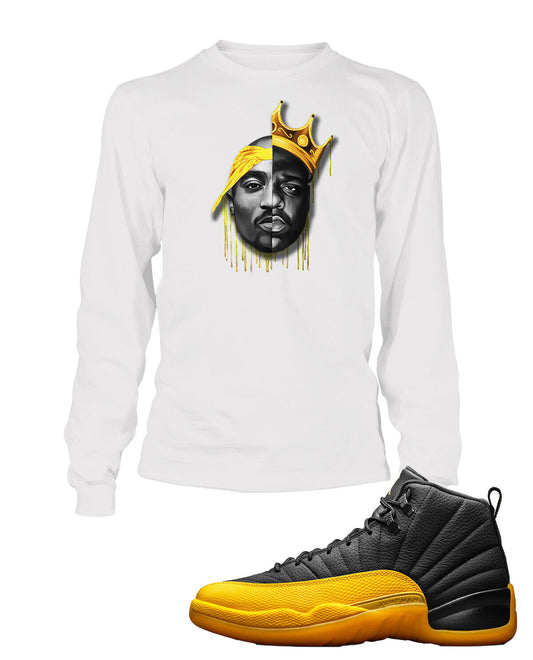 Biggie Pac Graphic Sneaker Tee Shirt Match J12 University Gold Men Big Tall Sm