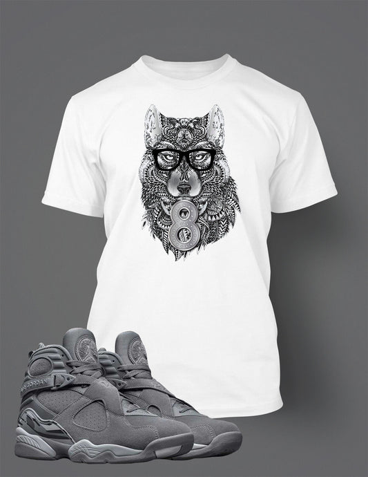 Pro Club Shaka Sport Tee Shirt to Match J8 Cool Gray Sneaker Graphic Wolf Tee
