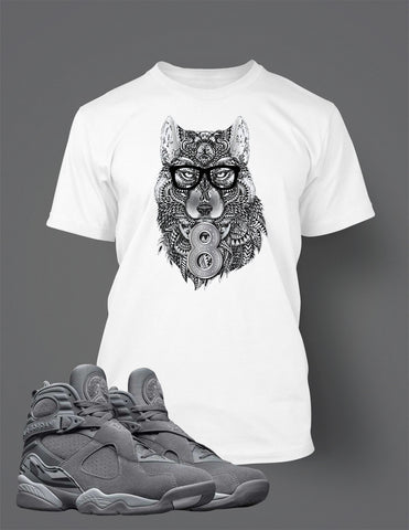 Pro Club Shaka Sport Tee Shirt to Match J8 Cool Gray Sneaker Graphic Wolf Tee