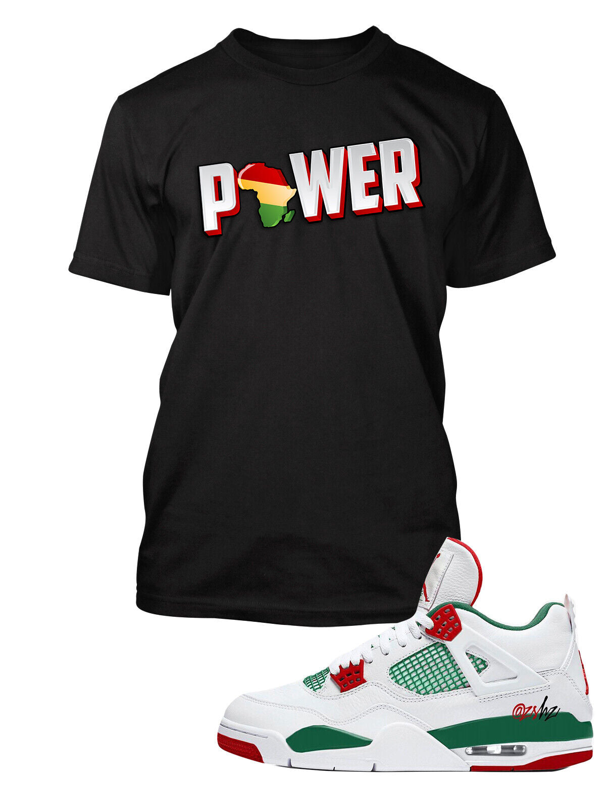 Power Graphic Sneaker Sport Tee Shirt Match J4 Do the Right Thing Pro Club Shaka