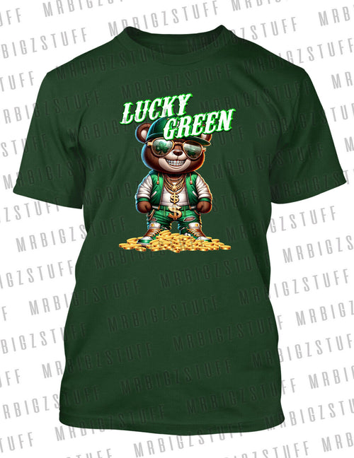 Lucky Green Bear Drip Big Tall Sm Sneaker Tee Shirt To Match Green Shoes Graphic