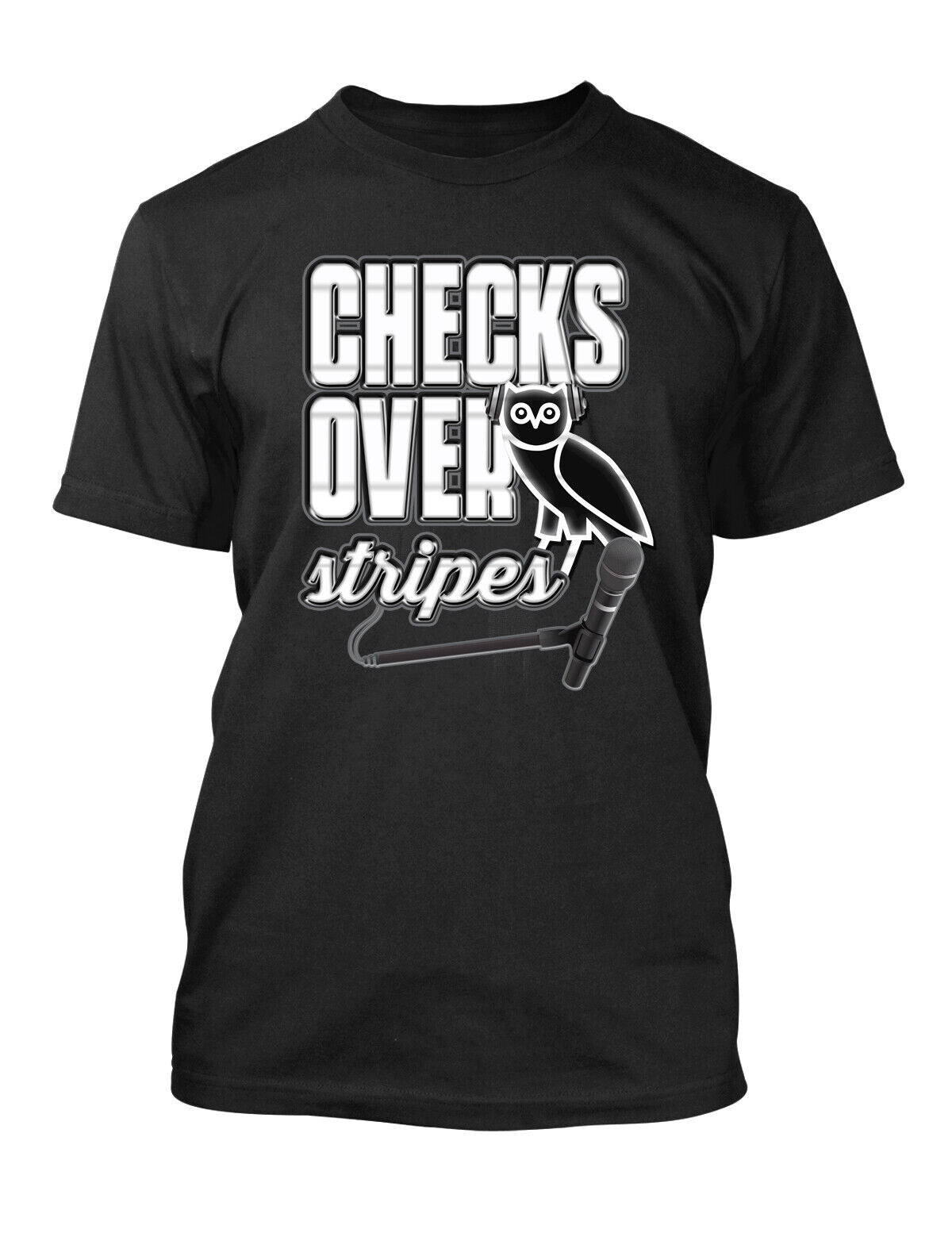 Checks Over Stripes Hip Hop Street Wear T Shirt Graphic Pro Club Tees SM - 10XL