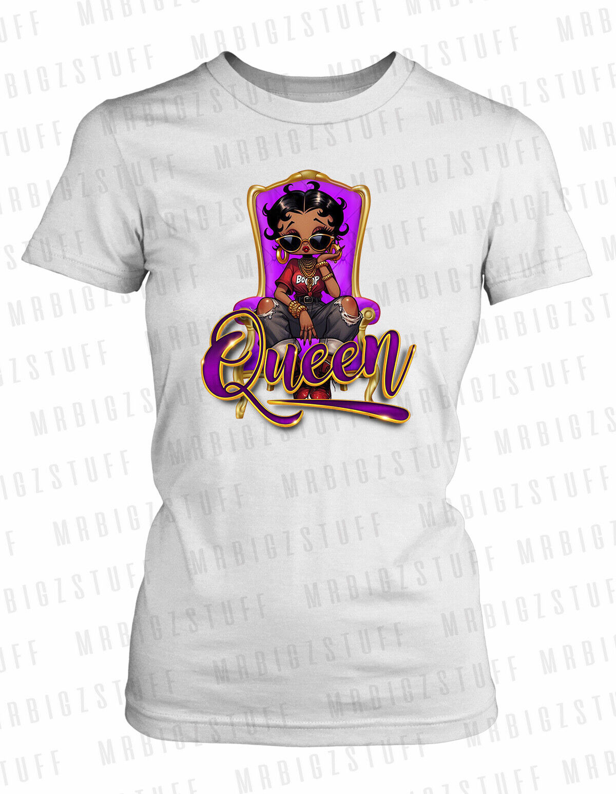 Queen Betty Ladies Graphic Sneaker Tee Shirt Bella + Canvas Sport Shopping