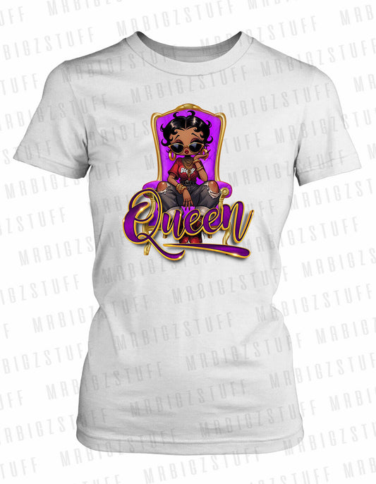 Queen Betty Ladies Graphic Sneaker Tee Shirt Bella + Canvas Sport Shopping