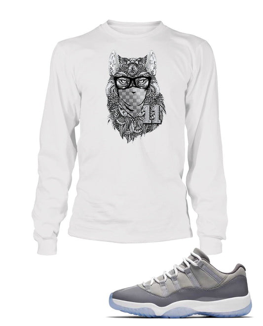 Wolf Tee Shirt to Match Air J11 Low Cool Grey Shoe Mens Graphic Pro Club Shaka