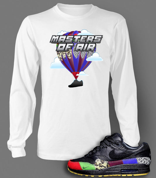 Sneaker T Shirt to Match AIR MAX 1 MASTERS OF AIR Shoe Graphic White Tee