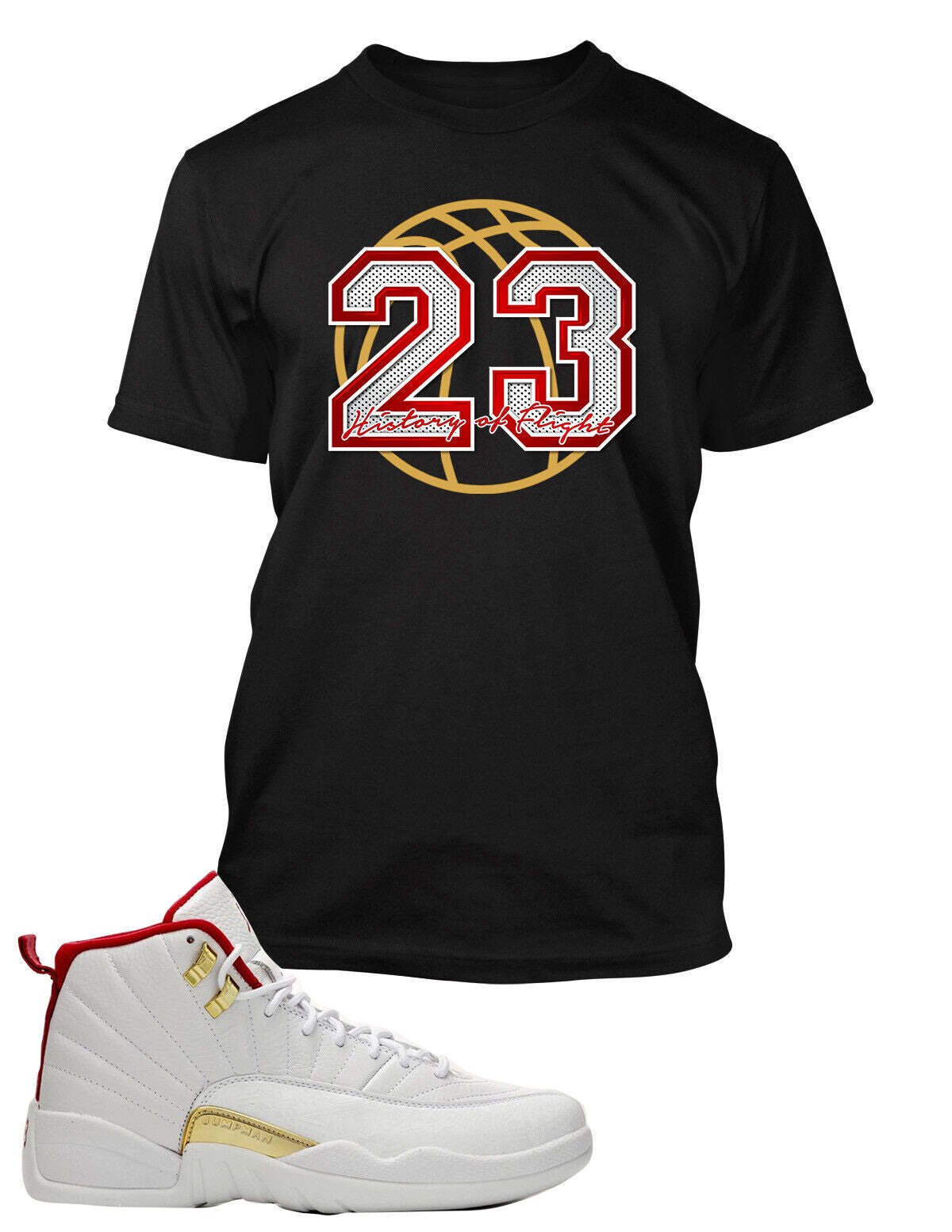 23 Sport Graphic Tee Shirt To Match Air J12 FIBA Mens Sneaker Tee Shirt Big Tall