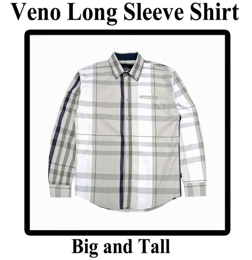 Mens Plaid Shirt Button Up Front Long Sleeve Size Big 3Xb Big and Tall Veno