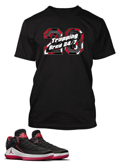 Sneaker Tee Shirt To Match Air J32 Low Bred Shoe Trapping 24/7 Tee Shoe Men