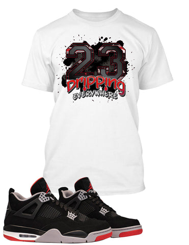 Dripping 23 Graphic Sneaker Tee Shirt Match J4 Bred Pro Club Shaka Big Tall