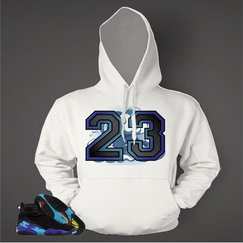 23 Hoodie to Match AIR J's Retro Aqua 8 Shoes Graphic Hoodie Pullover