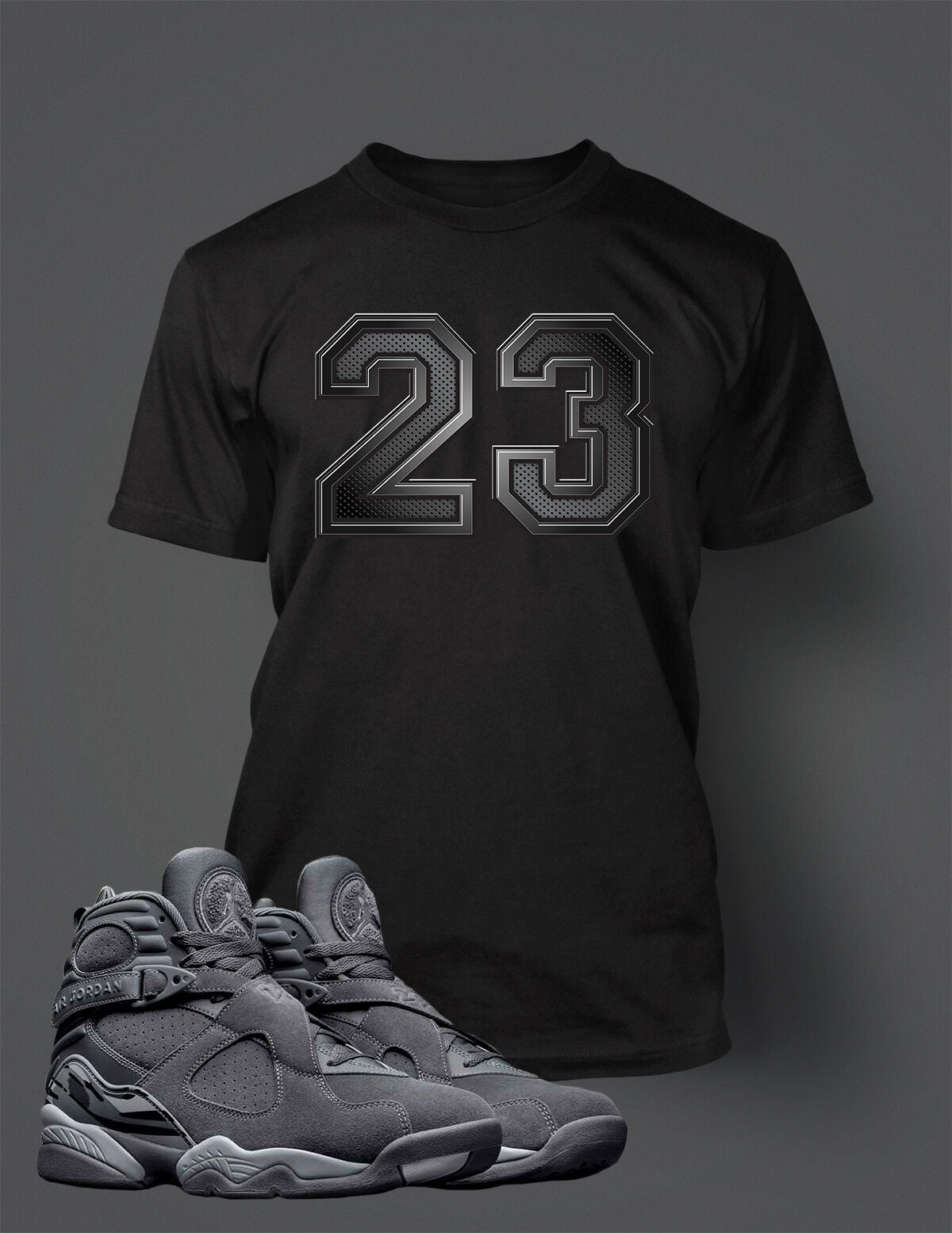 Sneaker 23 Tee Shirt to Match  Air J8 Cool Gray Shoe Mens Graphic Big Tall Small