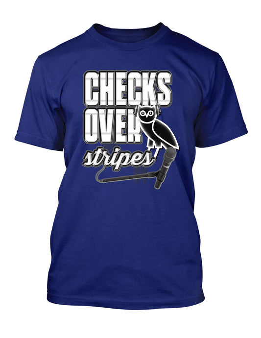 Checks Over Stripes Hip Hop Street Wear T Shirt Graphic Pro Club Tees SM - 10XL