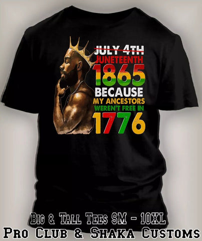 Black King 1865 Juneteenth Black History Tee Greystone 8XL  Big and Tall Shirt