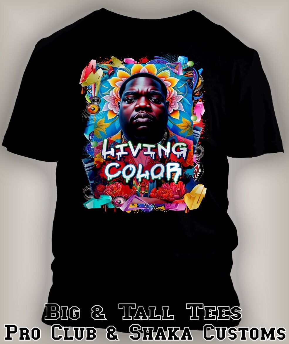 Biggie in Living Color Tee Shirt Grey Stone 8XL Hip Sport  Big Tall J6 Why Not