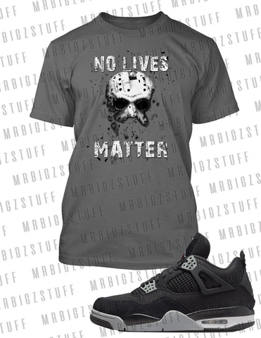 No Lives Matter Mask Halloween Graphic Sneaker Sport Tee Shirt J4 Black Canvas