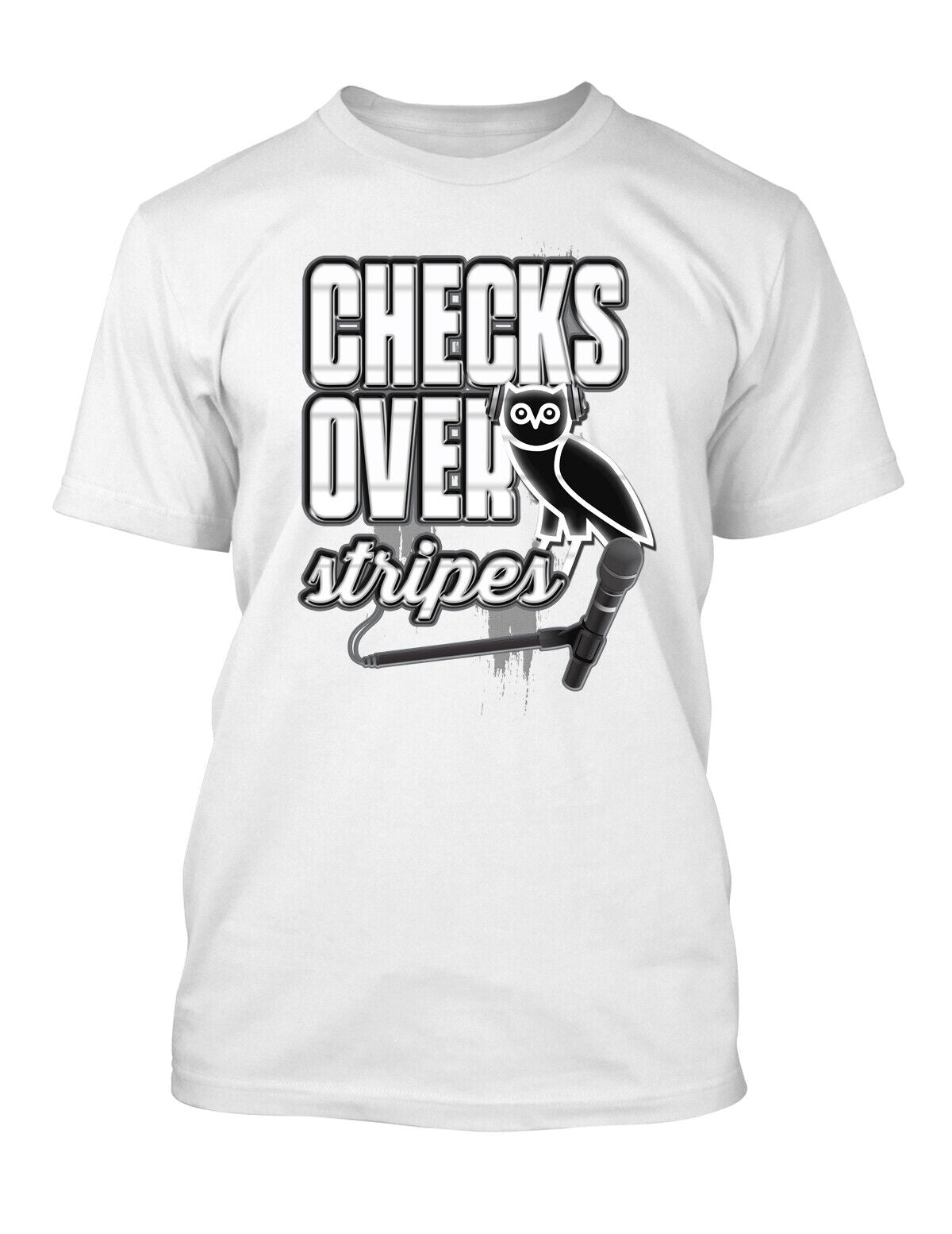 Checks Over Stripes Hip Hop Street Wear T Shirt Graphic Pro Club Tees SM - 10XL