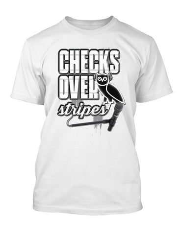 Checks Over Stripes Hip Hop Street Wear T Shirt Graphic Pro Club Tees SM - 10XL