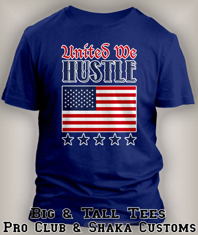 4th of July Tee Shirt United We Hustle Flag United States Graphic Independence T
