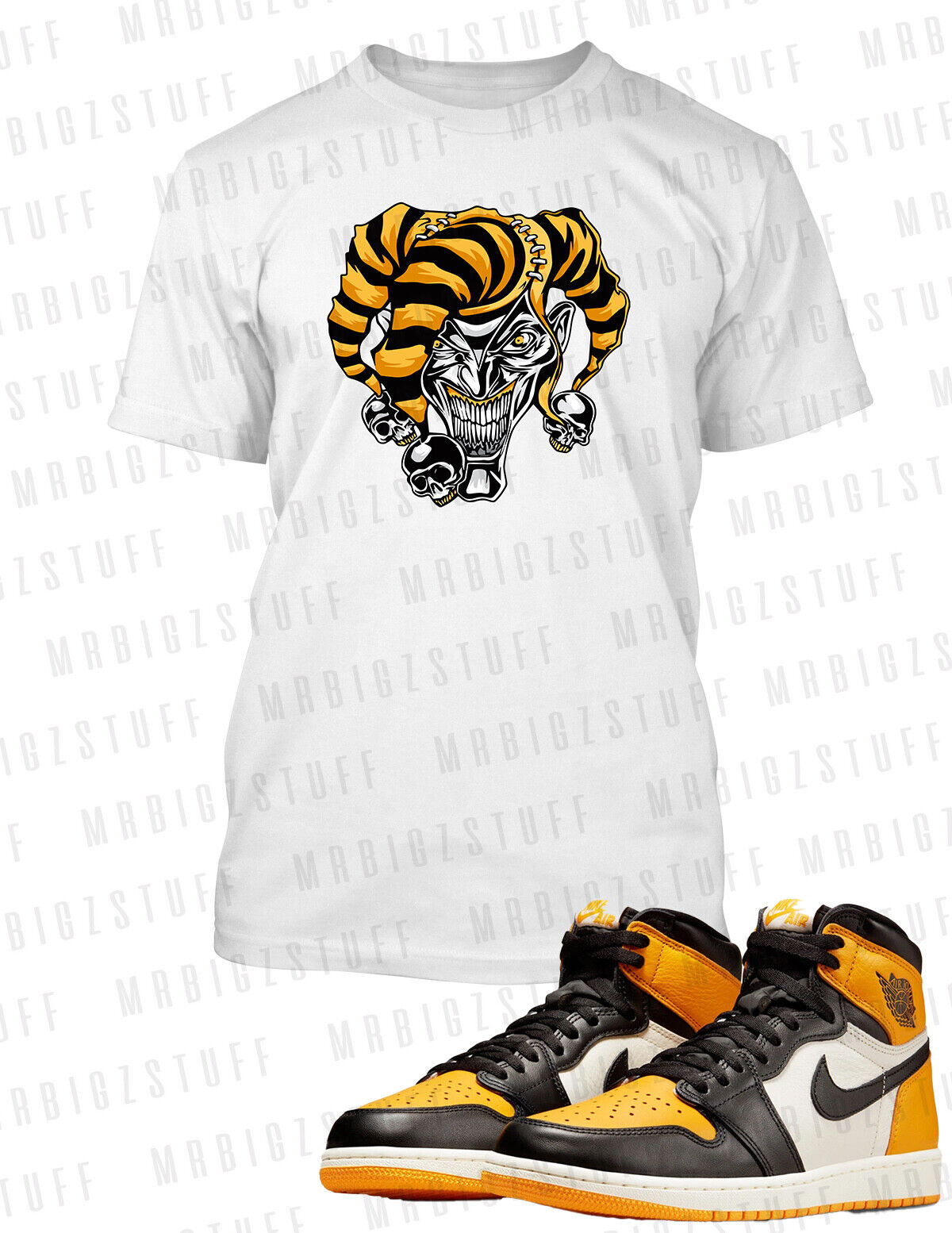 Joker Jester Clown Graphic Sneaker Tee Shirt J1 OG Big Tall Small Pro Club Shaka