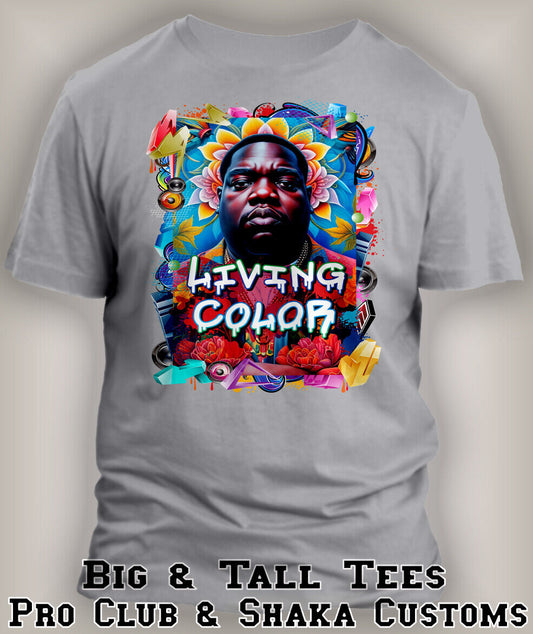 Biggie in Living Color Art Tee Shirt Graphic Hip Hop Pro Club / Shaka Sneaker T