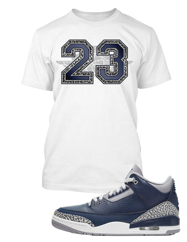 True Love Sneaker Tee Shirt To Match Air J3 Midnight Navy/Cement Grey Shoe