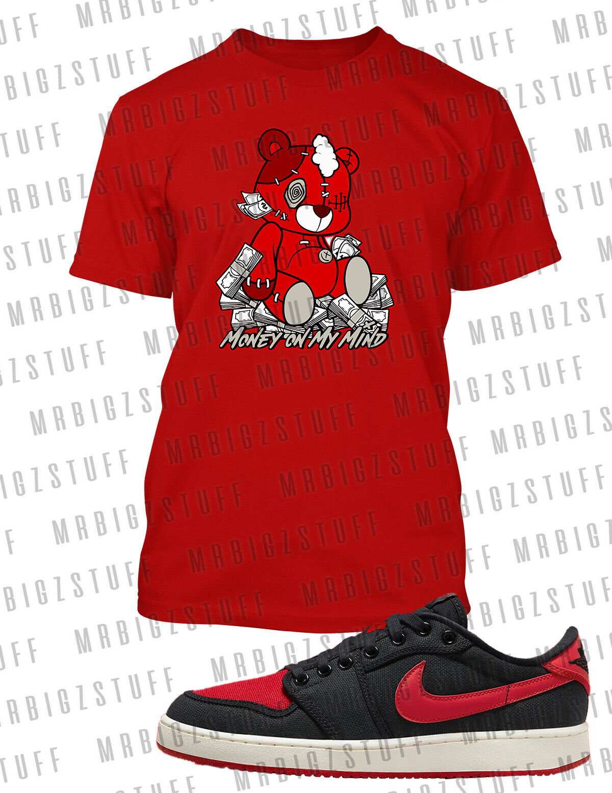 Money on My Mind Hip Tee Shirt J1 KO Low Bred Pro Club Shaka Big Tall Sport