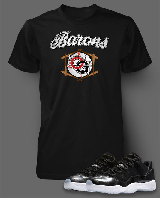 Graphic Baseball Sport Hip Hop Tee Shirt to Match J11 Barons Sneaker Big Tall Sm