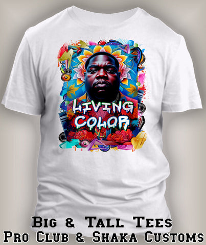 Biggie in Living Color Art Tee Shirt Graphic Hip Hop Pro Club / Shaka Sneaker T