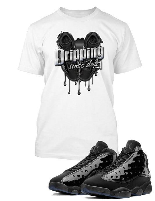 Dripping Since Day One Graphic Tee Shirt Match J13 Cap and Gown Pro Club Shaka T