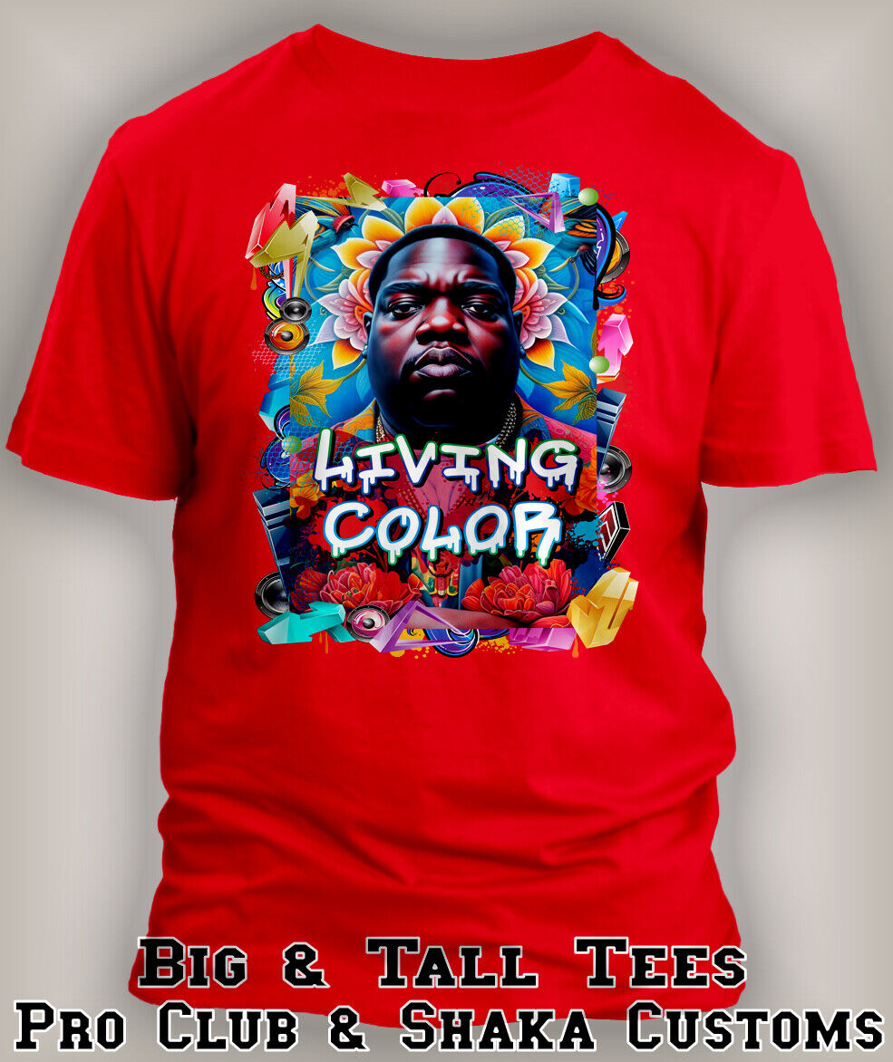 Biggie in Living Color Art Tee Shirt Graphic Hip Hop Pro Club / Shaka Sneaker T