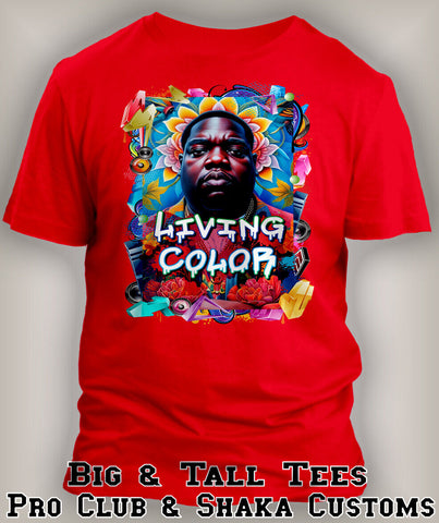 Biggie in Living Color Art Tee Shirt Graphic Hip Hop Pro Club / Shaka Sneaker T