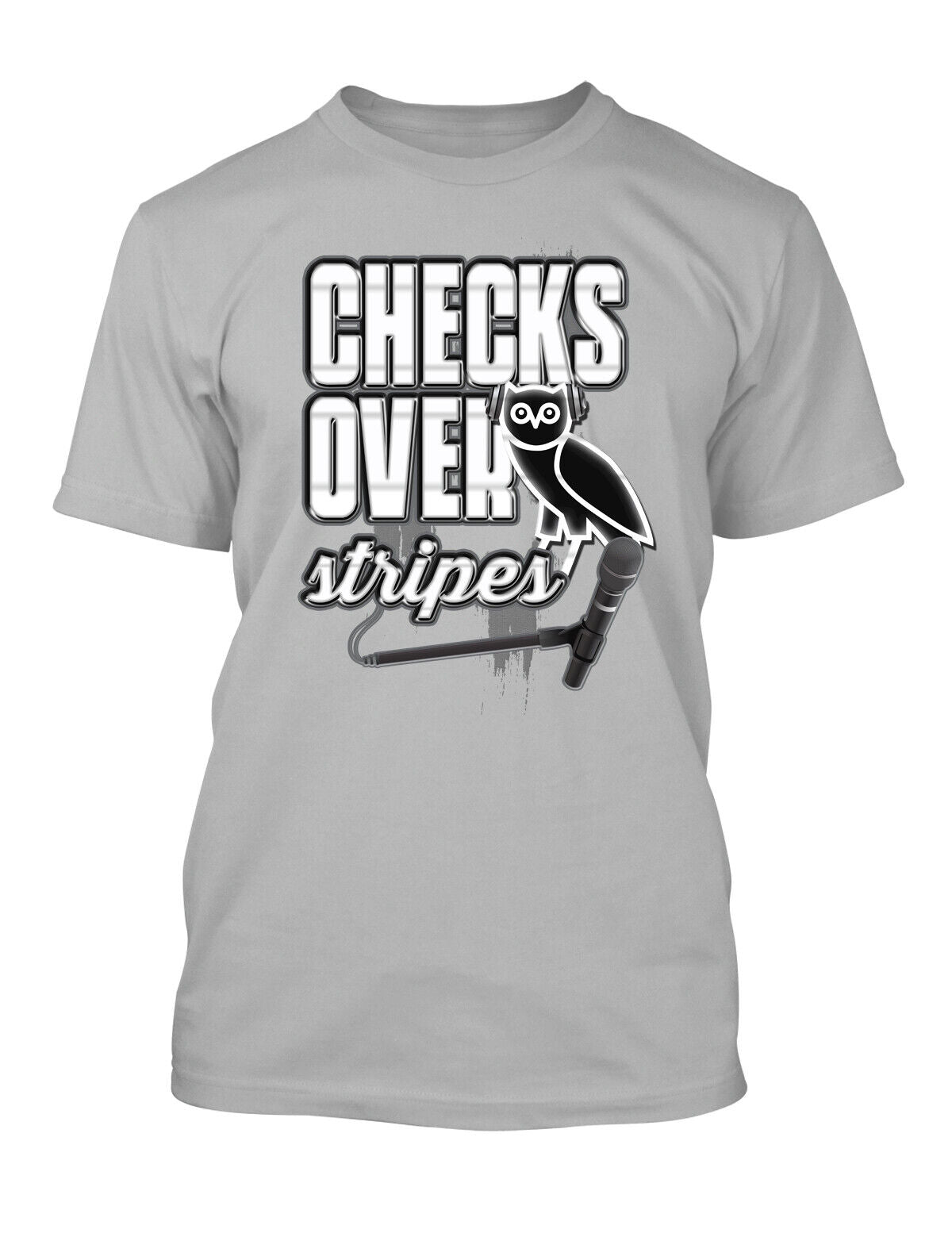 Checks Over Stripes Hip Hop Street Wear T Shirt Graphic Pro Club Tees SM - 10XL