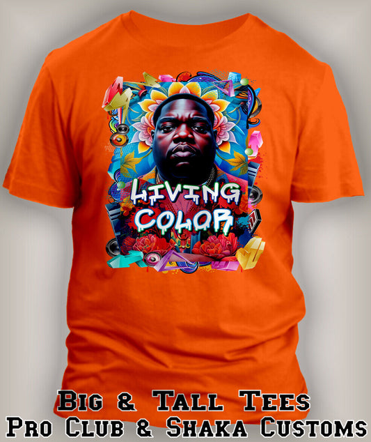 Biggie in Living Color Art Tee Shirt Graphic Hip Hop Pro Club / Shaka Sneaker T