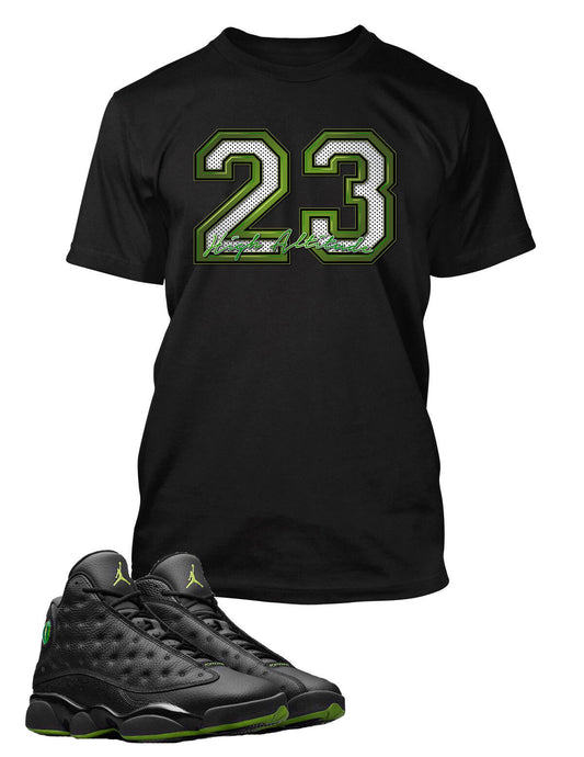 23 Graphic Sneaker Tee Shirt To Match Air J13 High Altitude Shoe Mens Tee Shirt