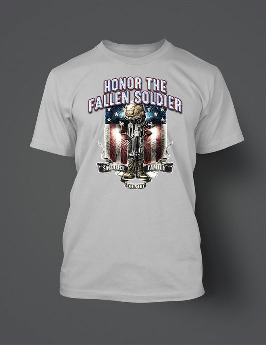 2nd Amendment Tee Shirt Honor the Fallen Soldier Graphic Military Tee
