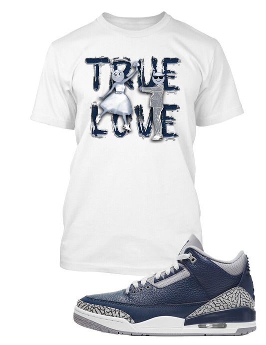 True Love Sneaker Tee Shirt To Match Air J3 Midnight Navy/Cement Grey Big Tall S